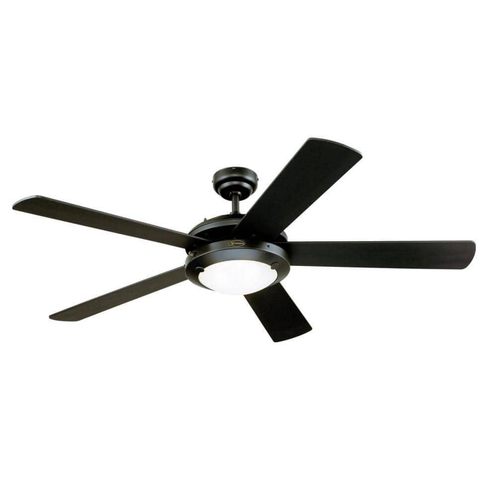 Matte Black 52-Inch Ceiling Fan with LED Light