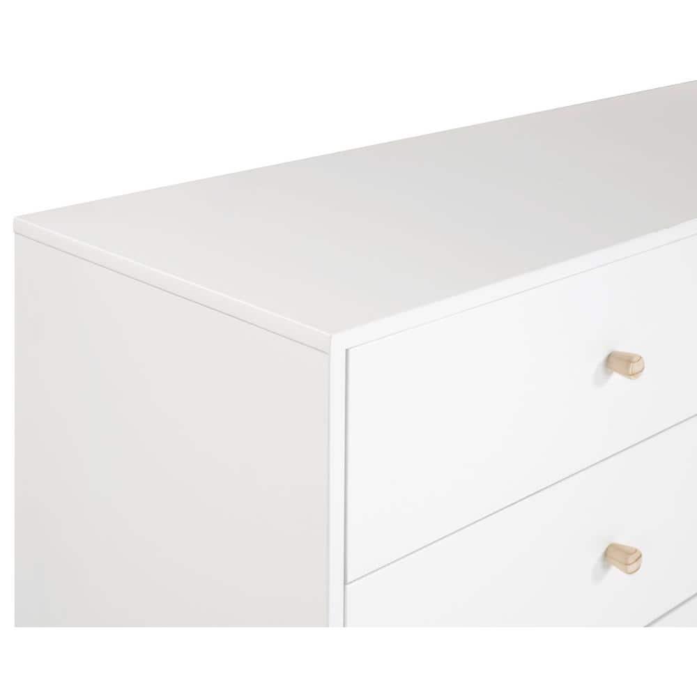 Alaterre Furniture MOD 60 in. Wood 6-Drawer Double Dresser, White, Bedroom Storage Furniture, Metal Drawers Glides, Wooden Drawer Knobs, Kids or Adults Rooms