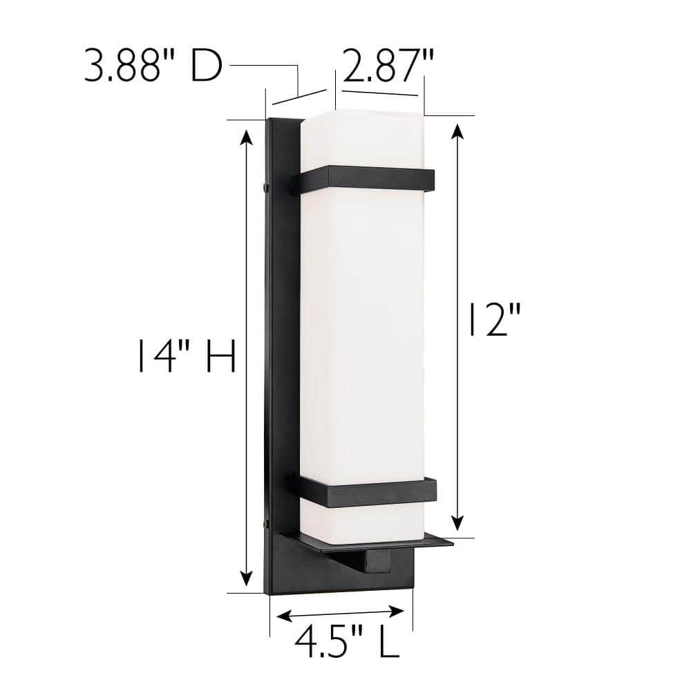Davis 1-Light Indoor/Outdoor ADA Compliant Wall Light with White Opal Glass, Wet Rated for Porch, Patio, and Entryway – Design House, 588590-BLK