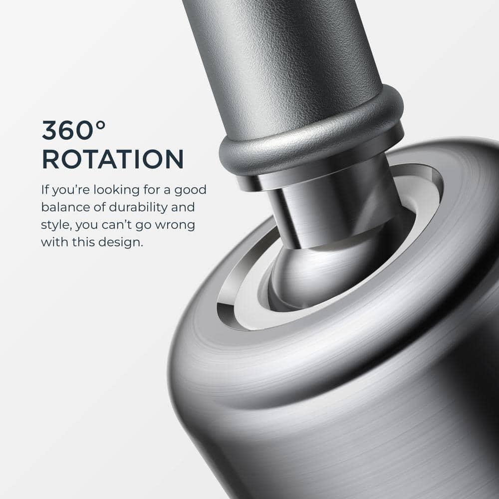 FORIOUS Kitchen Faucet with Pull Down Sprayer, Brushed Nickel, Bar High Arc Single Handle Traditional 3 Modes Stainless Steel Faucet for Kitchen Sink Farmhouse RV Laundry Camper