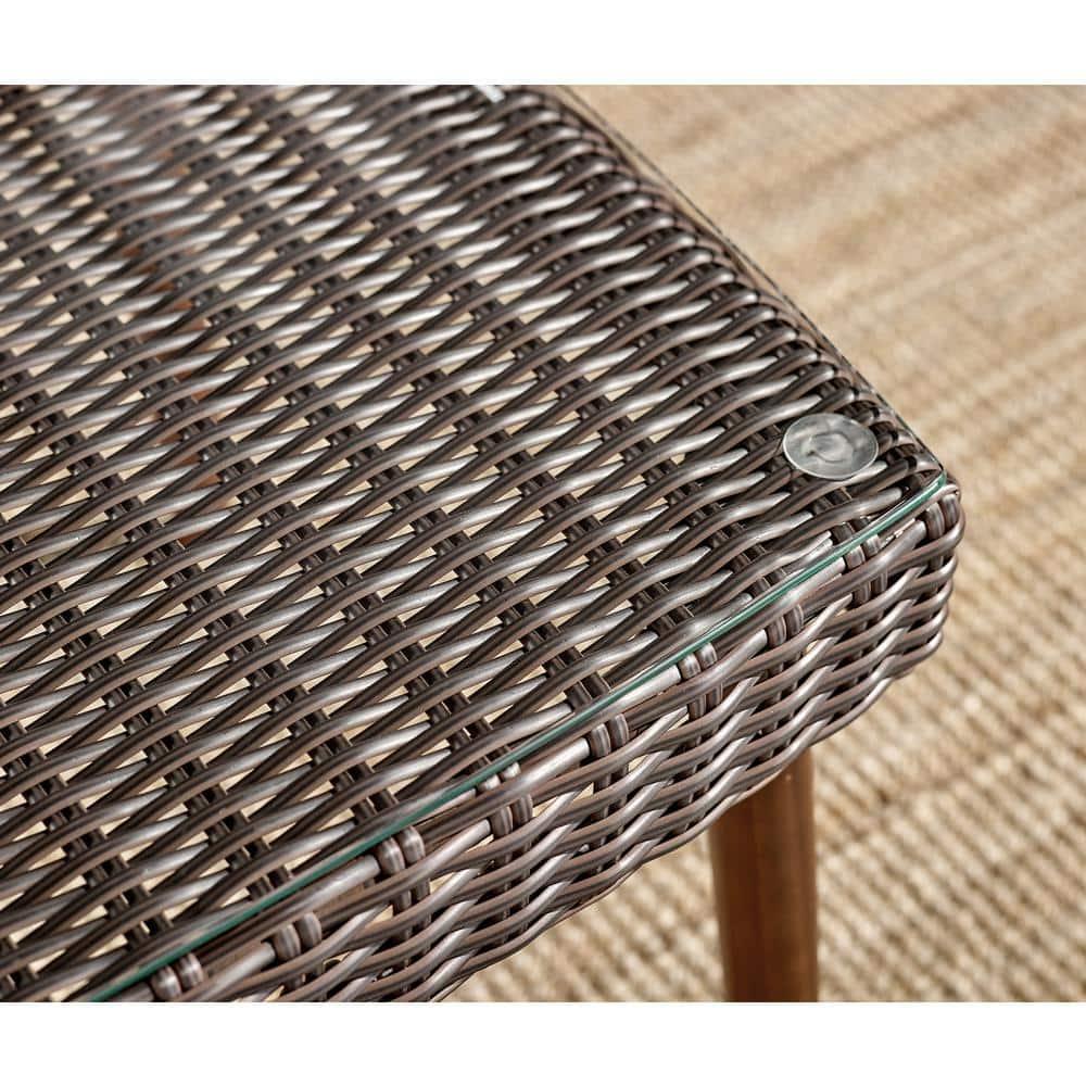All-Weather Wicker Athens Outdoor Cocktail Table Brown - Alaterre Furniture