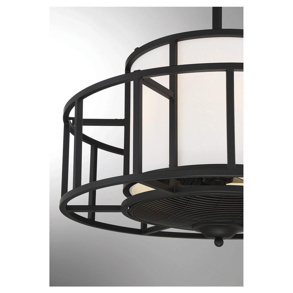 Matte Black Four Light Fan D'Lier from the Oslo Collection