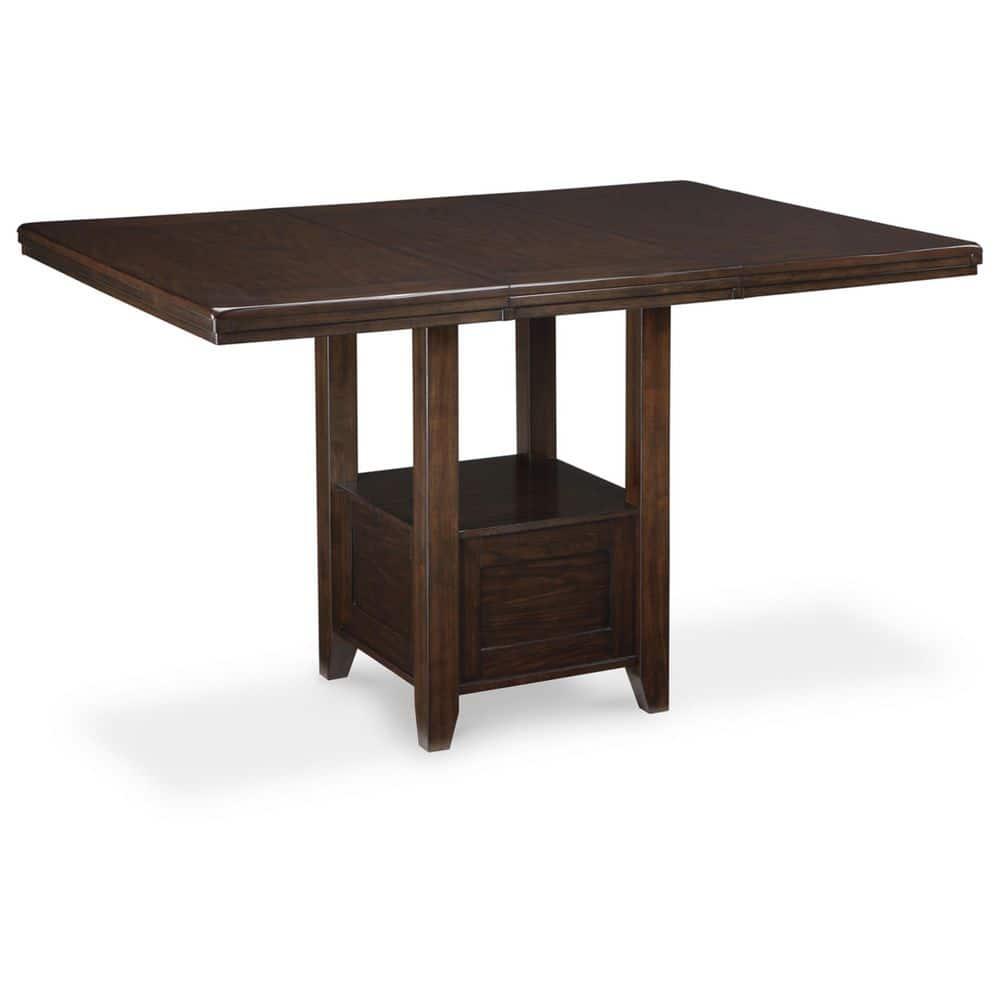 Counter Height Extendable Dining Table Dark Chestnut - Signature Design by Ashley: Removable Leaf, Seats 6, Wood Veneer