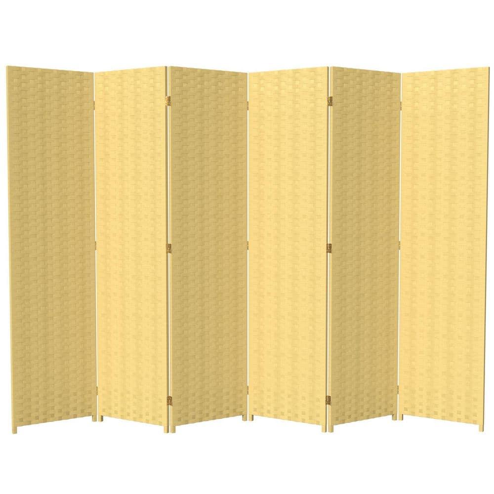Handmade Woven Fiber 6-panel 6-foot Frameless Room Divider (China) Dark Beige
