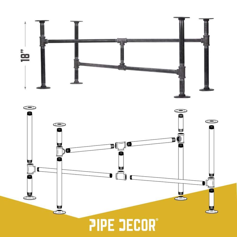 Pipe-Decor.com Turnpike Coffee Table Made with Wood Iron Steel