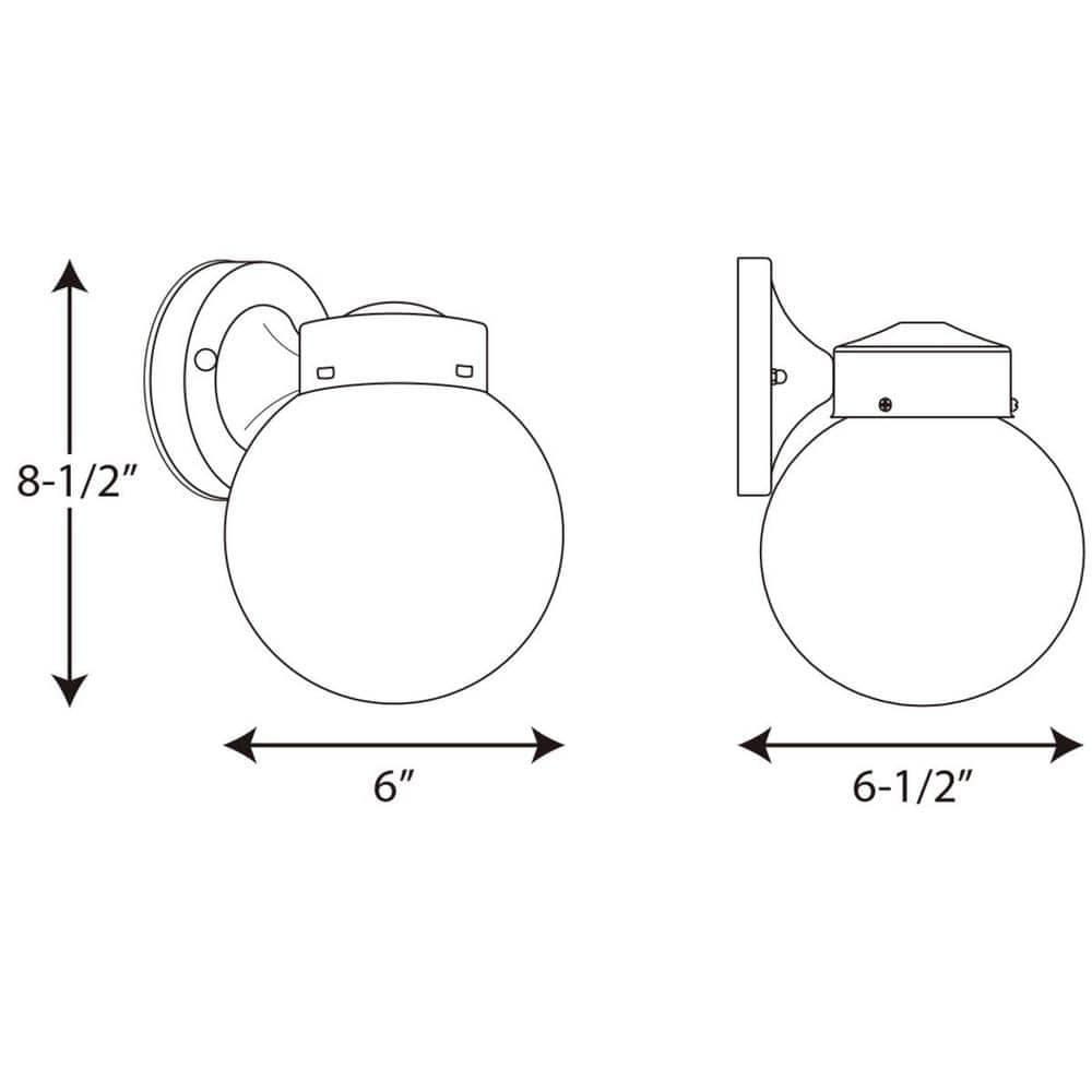 One-Light 6" Glass Globe Outdoor Wall Lantern