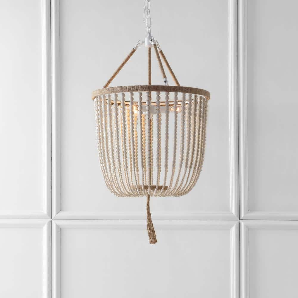 Angie Beads Pendant Lamp - LIT4476 - Cream - Safavieh