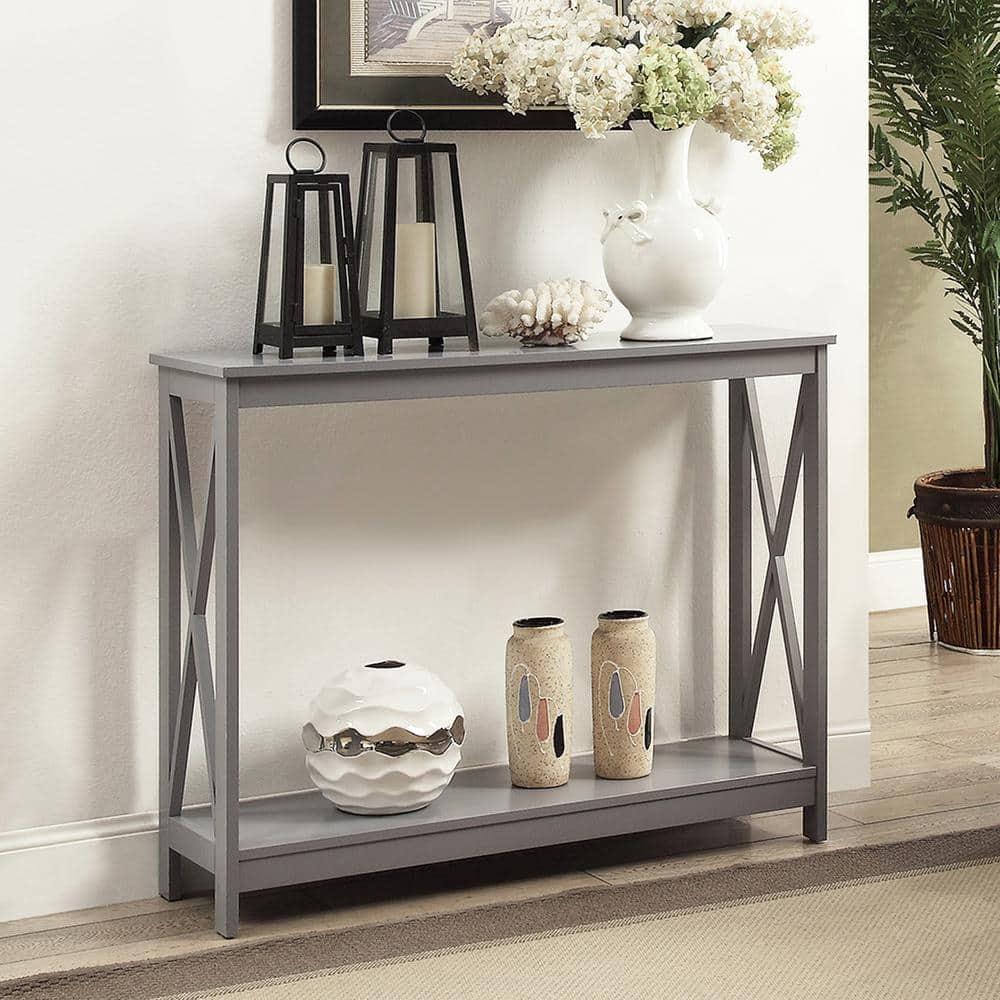 Convenience Concepts Oxford Console Table in Gray Wood Finish