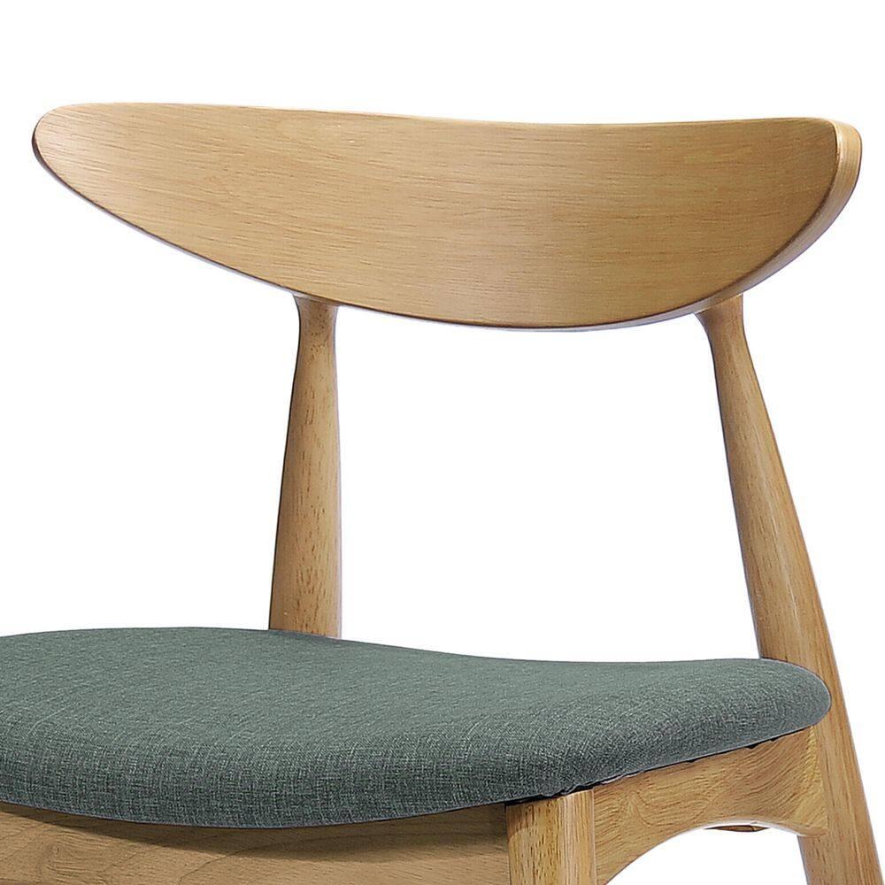 Christopher Knight Home Barron Mid Century Modern Rubberwood Fabric Upholstered Dining Chairs (Set of 2), Gray/Natural Oak