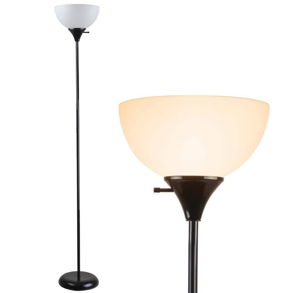 Henry 71" Torchiere Standing Floor Lamp by Newhouse Lighting, Black