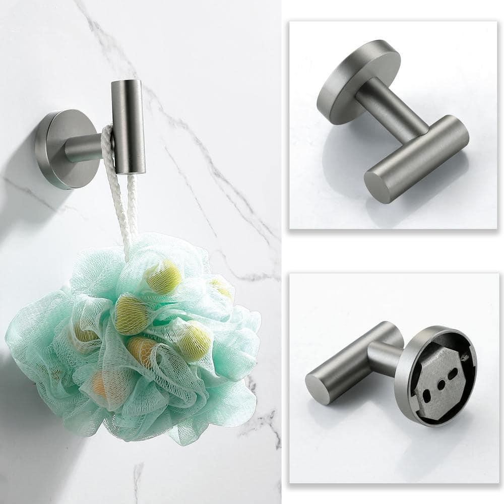 maiguoone A4BK-801 Bathroom Stainless Steel Towel Hooks Wall Mounted 4-Pack