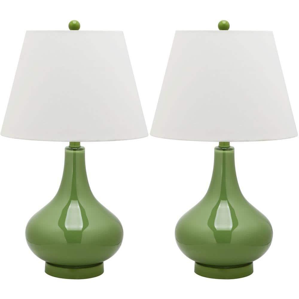 Amy Gourd Table Lamp (Set of 2) - 24 Inch Height - LIT4087 - Green - Safavieh