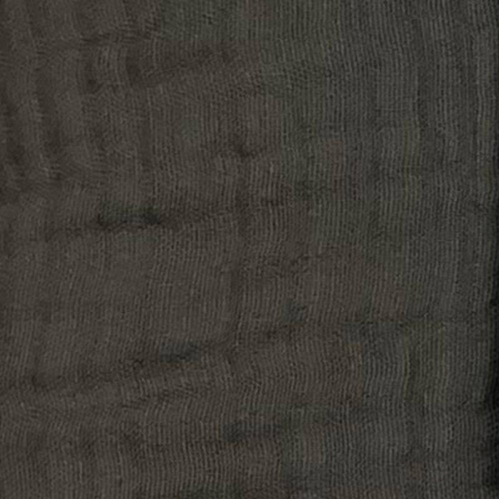 50"x60" Two Toned Organic Throw Blanket Olive Green - Truly Soft: GOTS Certified, Reversible, Fringe Edge