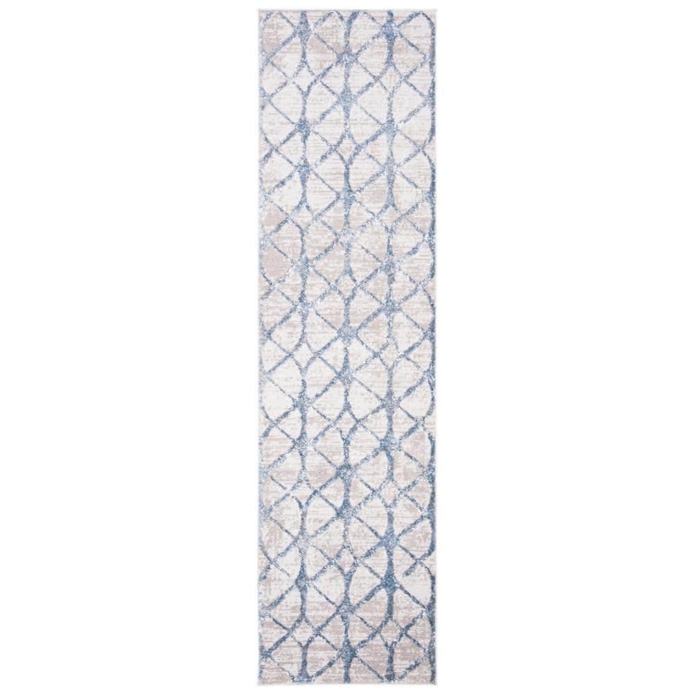 Amelia ALA792 Power Loomed Runner Rug - Grey/Blue - 2'2"x22' - Safavieh.