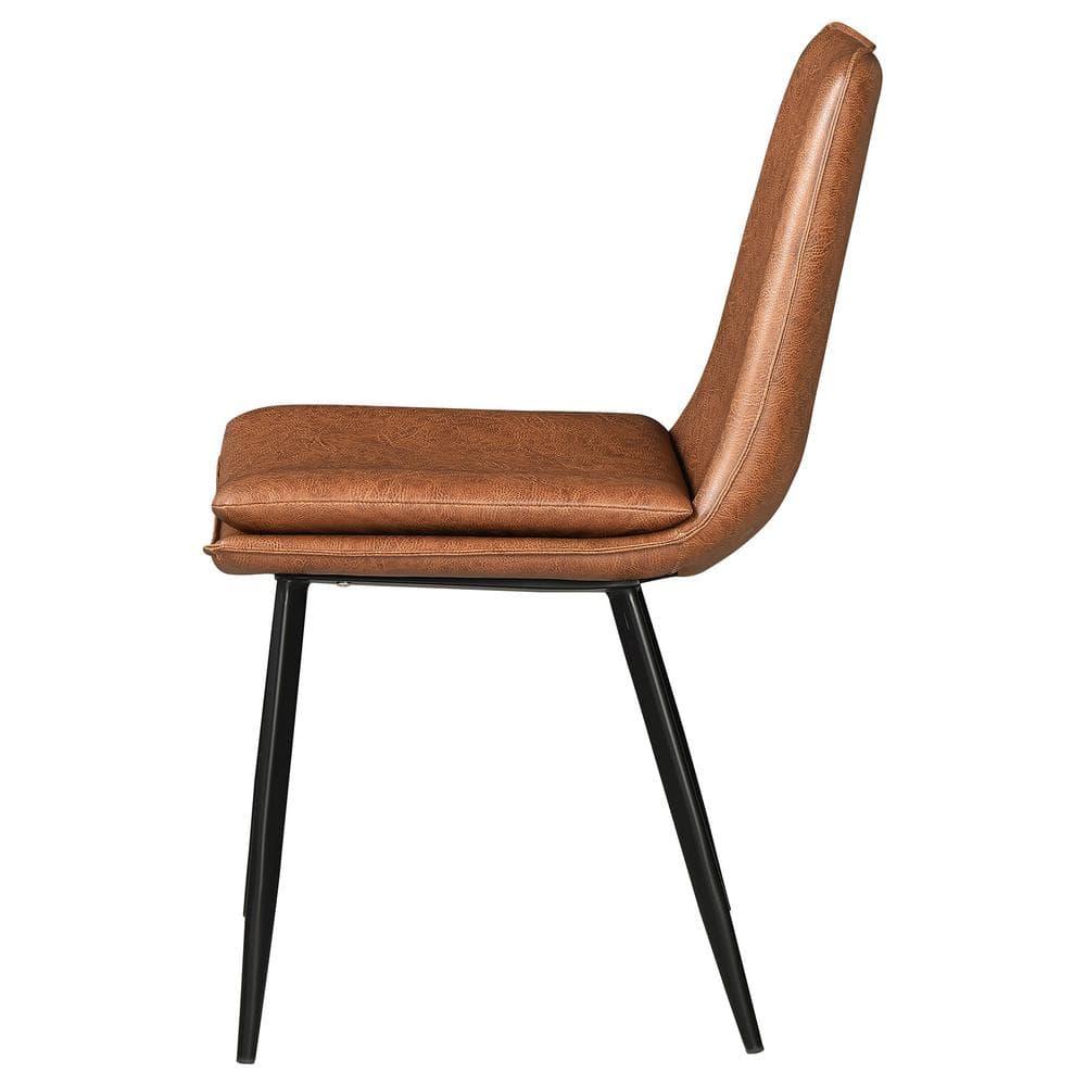 Coaster Ortega Faux Leather Padded Seat Dining Side Chair Coffee