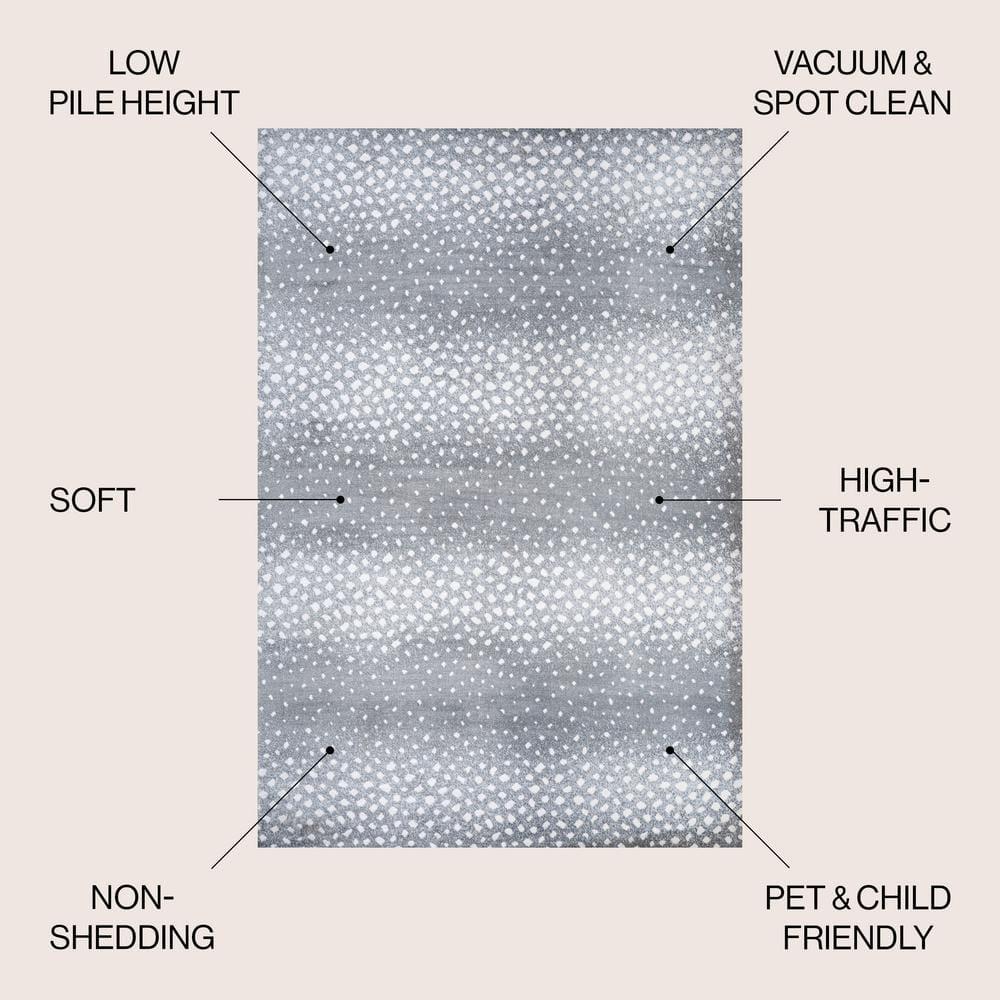 8'x 10' Antelope Modern Animal Area Rug, Gray/Cream - JONATHAN Y