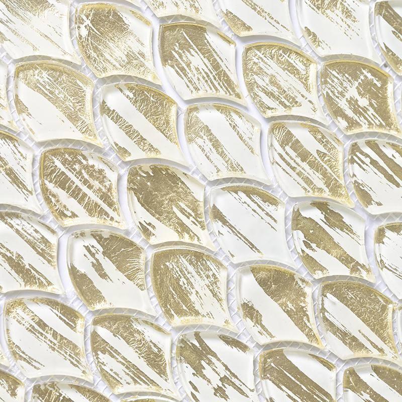 Majeste 0.5" x 2" Glass Fish Scale Mosaic Wall & Floor Tile