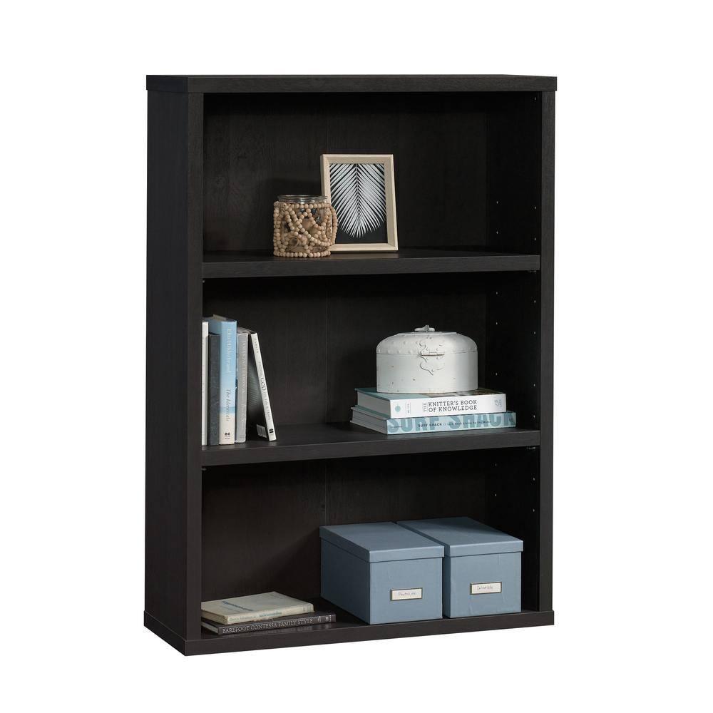 Sauder 3-Shelf Bookcase, Raven Oak Finish