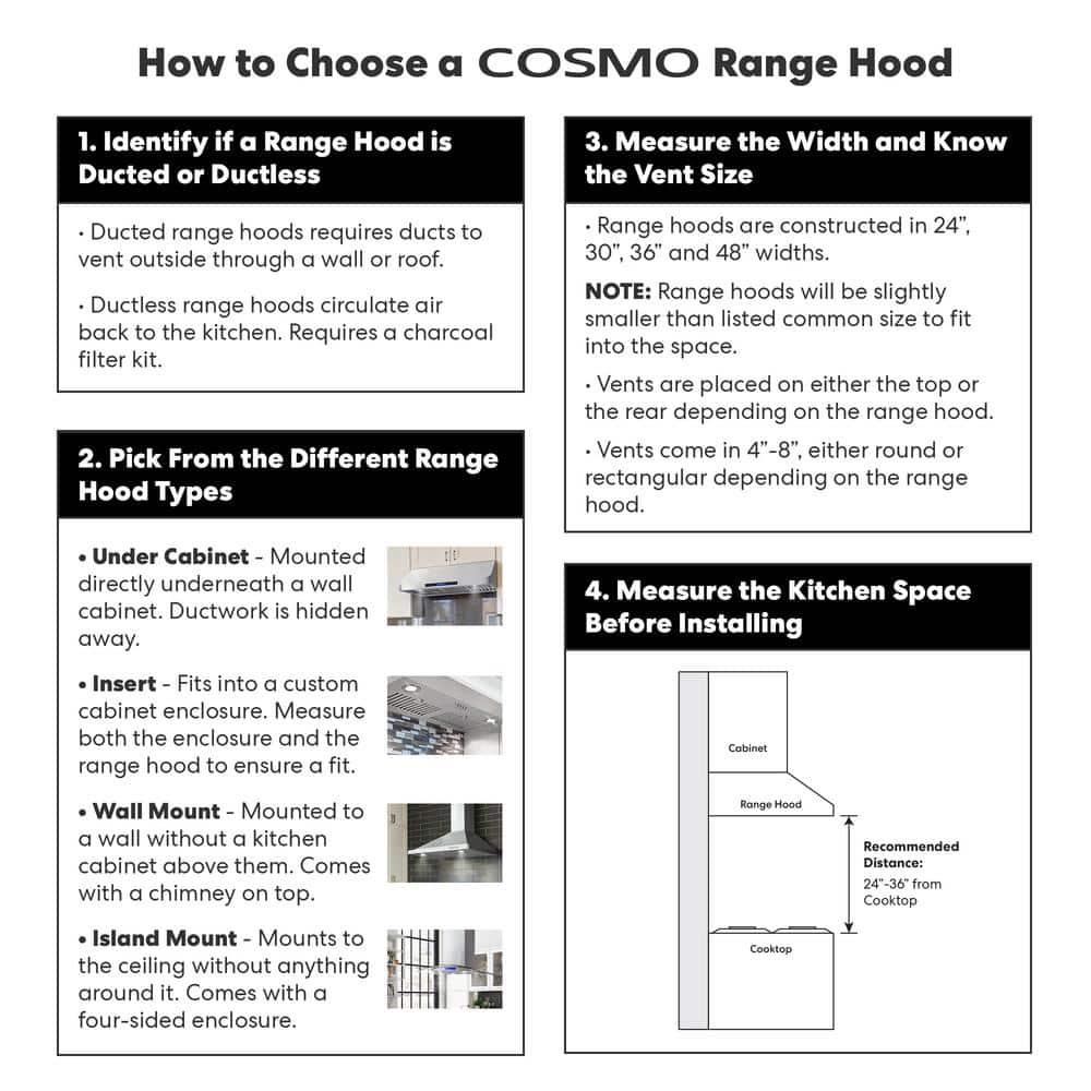 Cosmo COS-668ICS900 36 Inch Island Range Hood w/ Touch Controls, Stainless Steel