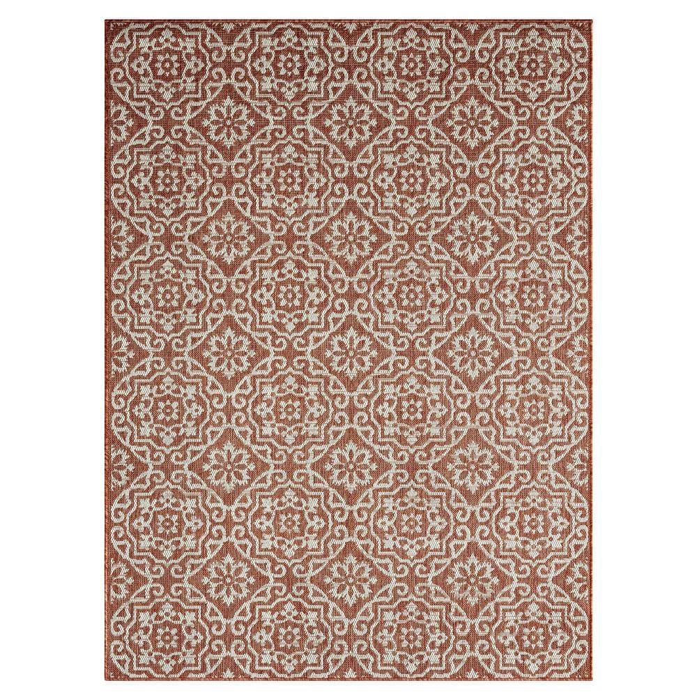 NICOLE MILLER NEW YORK Country Danica Geometric Indoor/Outdoor Area Rug, Terracotta/Ivory