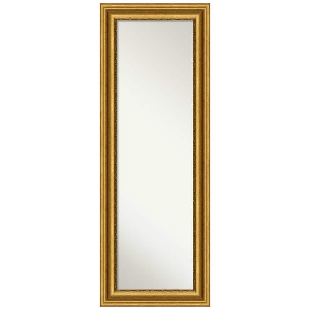 20" x 54" Non-Beveled Parlor Gold Full Length on The Door Mirror - Amanti Art: Includes Hooks, Polystyrene Frame, No Assembly Required