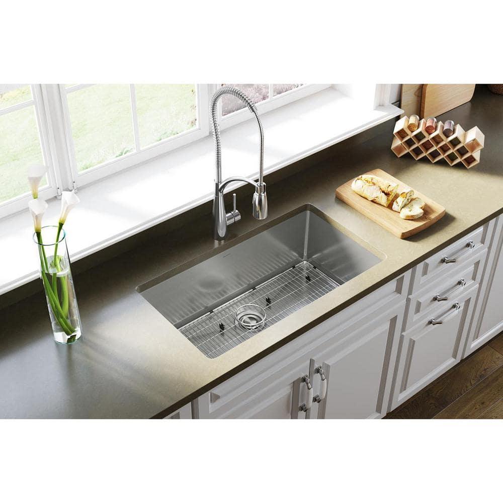 Crosstown 16 Gauge 33" L x 18" W Undermount Kitchen Sink Kit