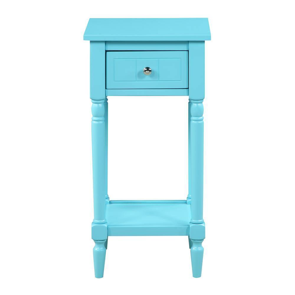 Convenience Concepts French Country Khloe 1 Drawer Accent Table with Shelf, Sky Blue
