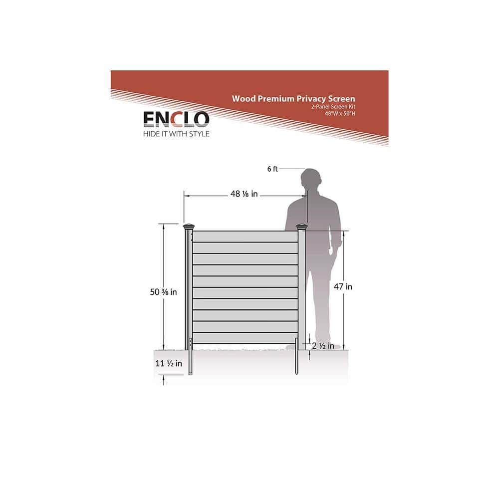 4ft H x 4ft W (2 Panels) No Dig Enclo Premium Wood Privacy Screen, Ideal Outdoor Privacy Wall, Pool Equipment Enclosure, Cedar Privacy Fence, Trash Can Enclosures, Air Conditioner Fence, EC18029