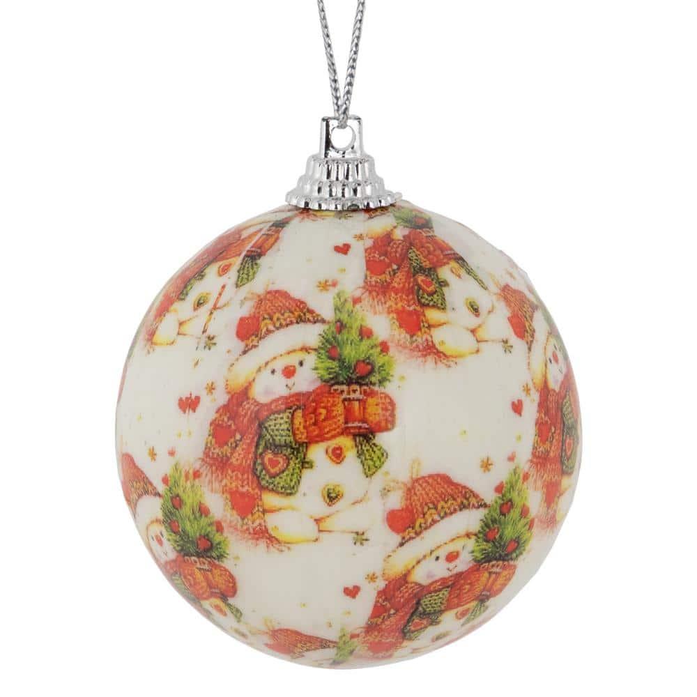 Northlight Seasonal 14-Piece Snowman Decoupage Christmas Ball Ornament Set 2.25" (60mm)