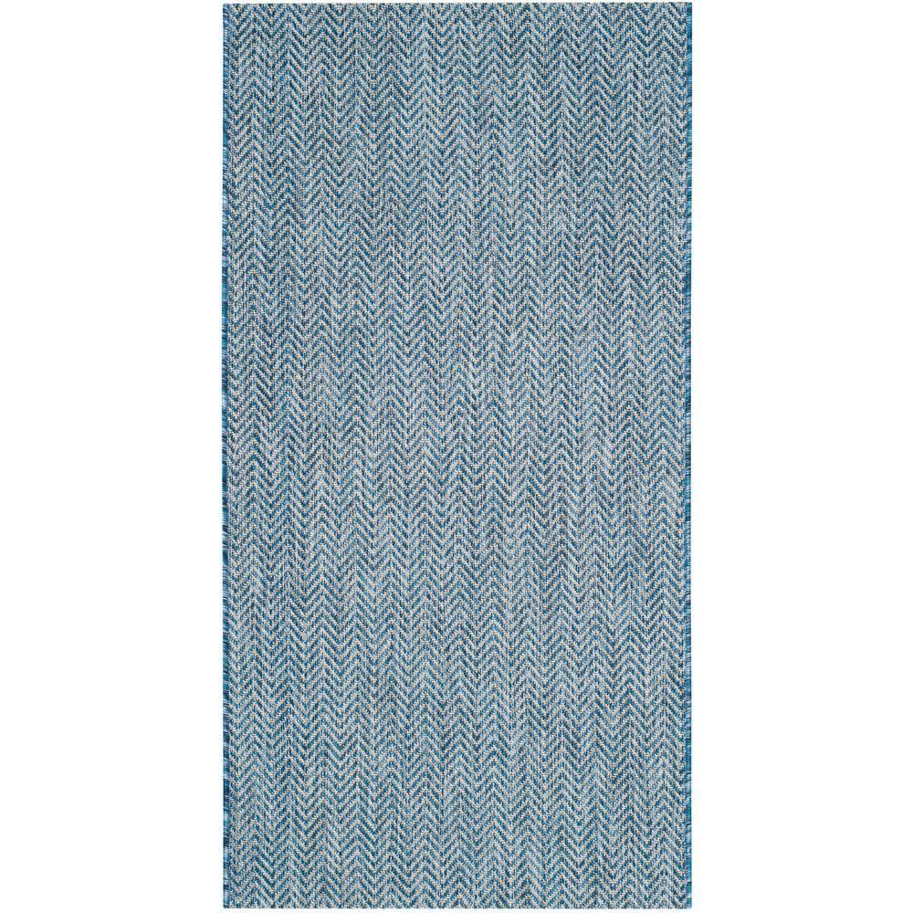 Courtyard CY8022 Power Loomed Indoor and Outdoor Accent Rug - Navy/Grey - 2'7"x5' - Safavieh