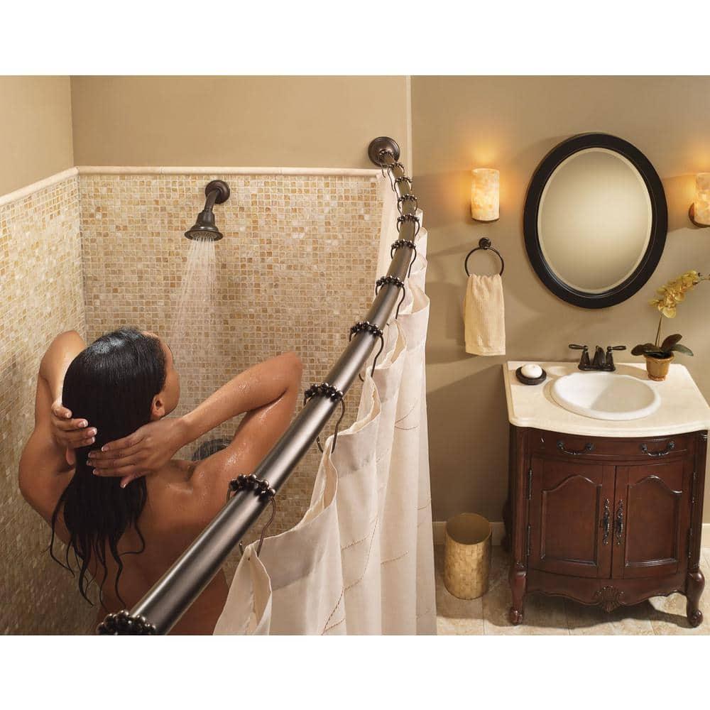 Moen 54-Inch to 72-Inch Adjustable Length Fixed Mount Single Curved Shower Curtain Rod