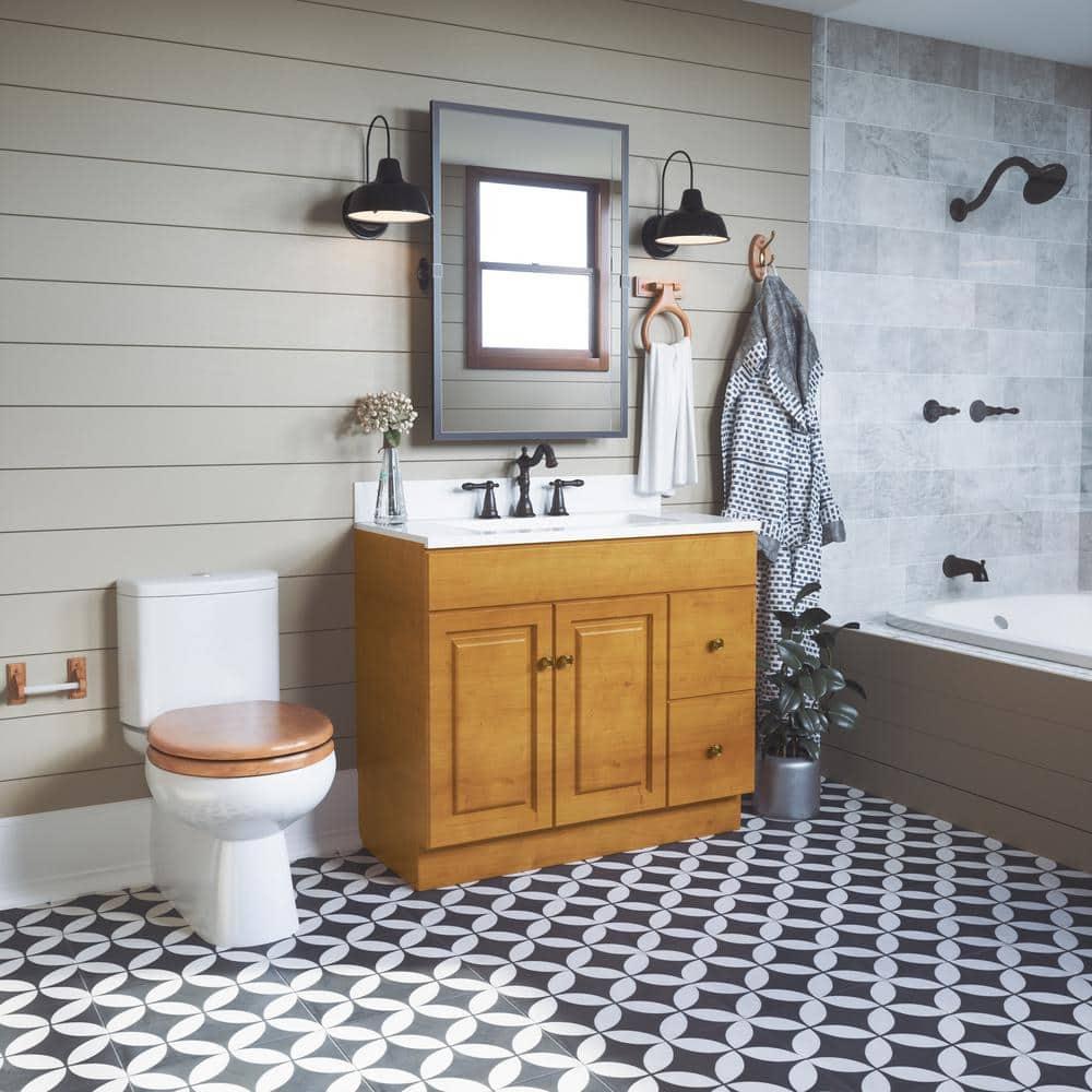 Design House Dalton Round Oak Wood Toilet Seat