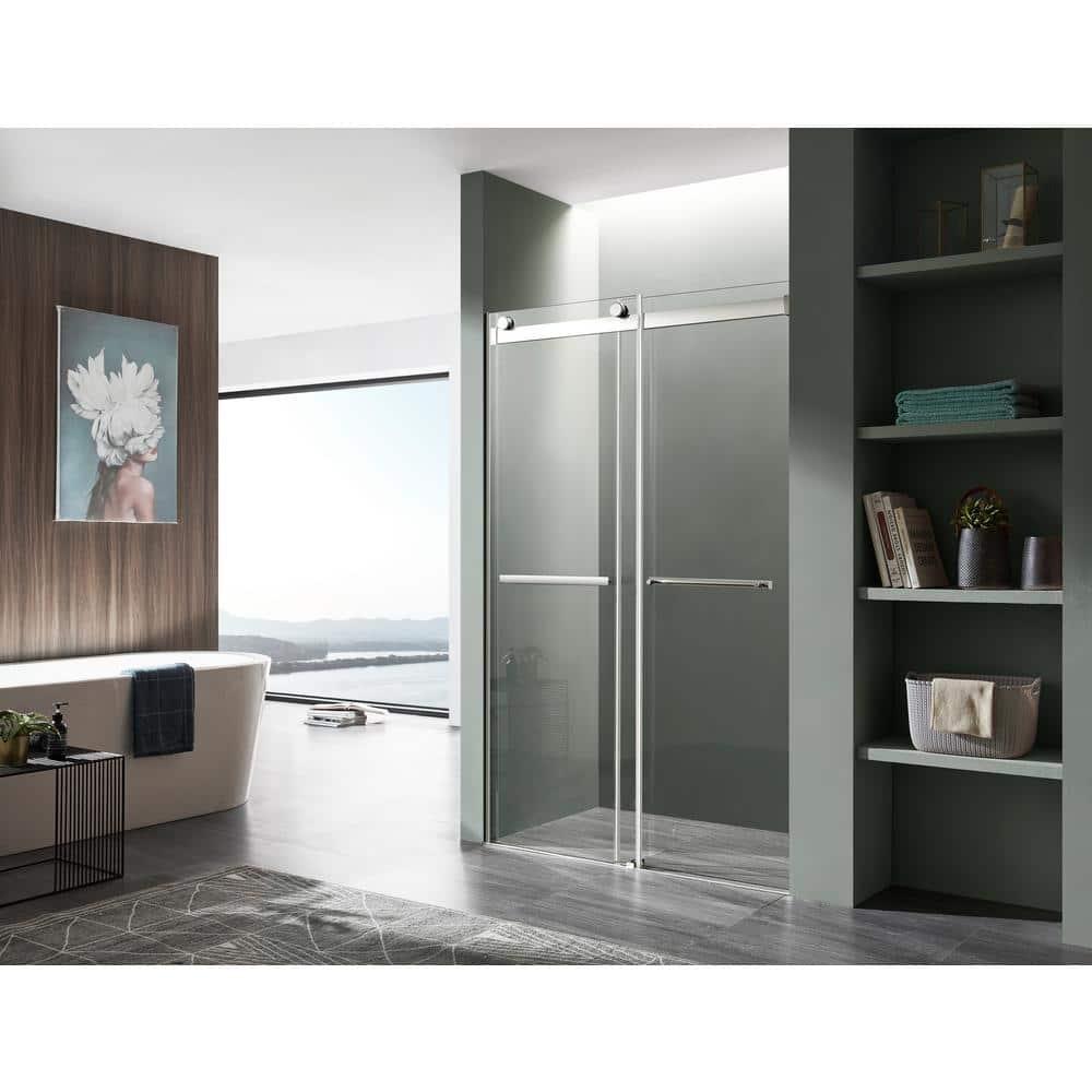 Kahn 60" W x 76" H Double Sliding Frameless Shower Door