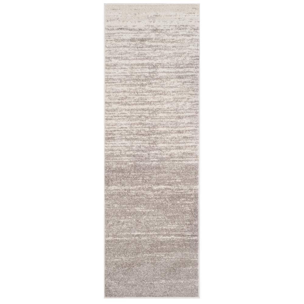SAFAVIEH Adirondack Esmond Striped Runner Rug, Light Grey/Grey, 2'6" x 6'