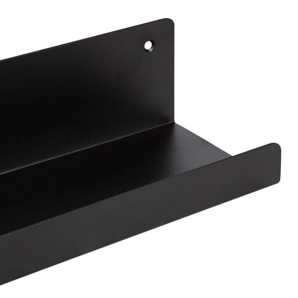 Kate & Laurel All Things Decor 36" Mezzo Modern Metal Ledge Shelf Black: Wall Mounted, No Assembly Required