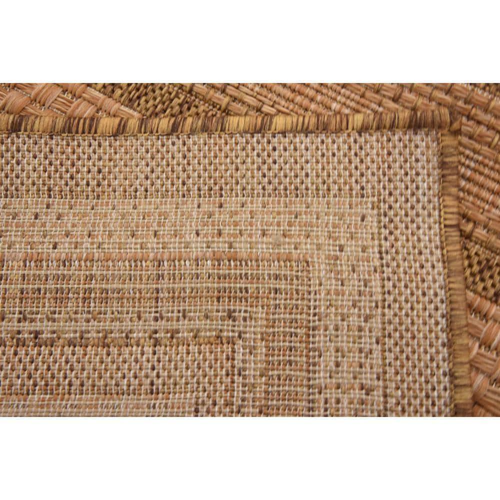 Unique Loom 2' 2 x 3' 0 Tan Outdoor Border Multi Border Area Rug