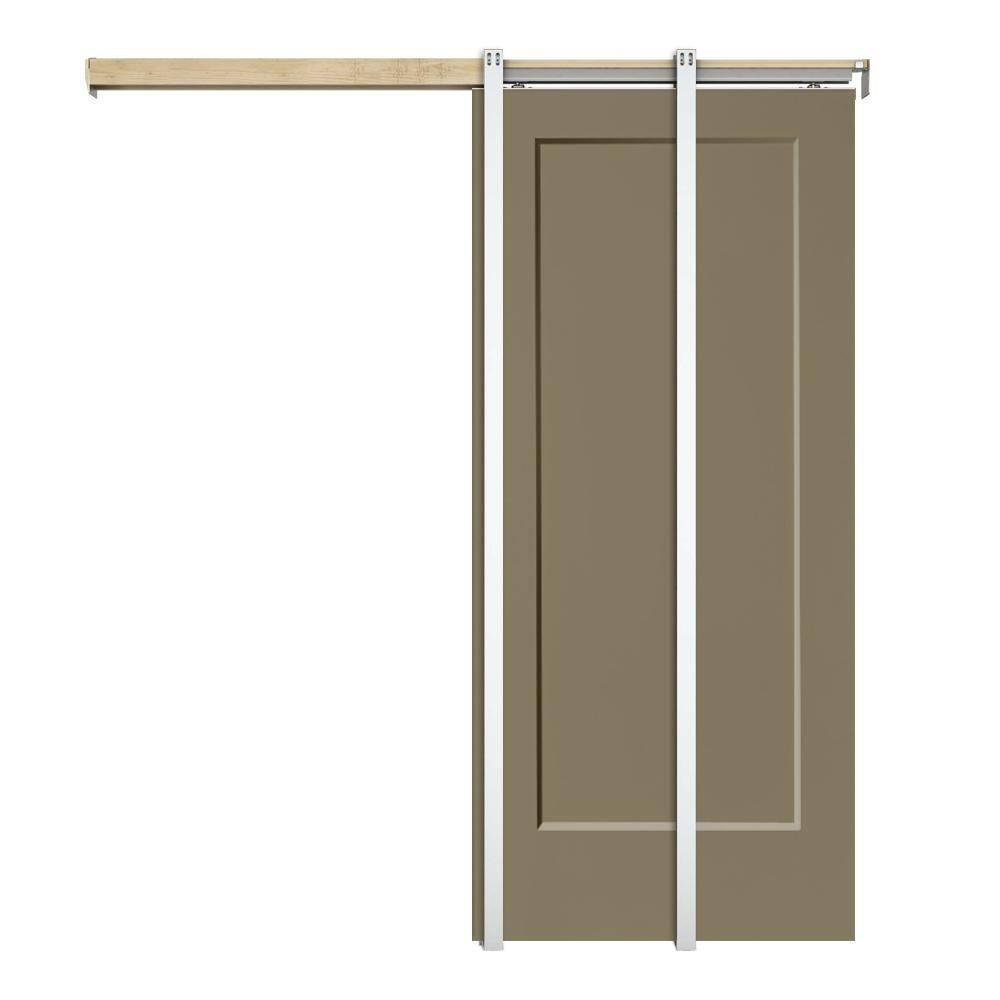 Calhome 80'' Hollow Paneled Painted Sliding Closet Doors