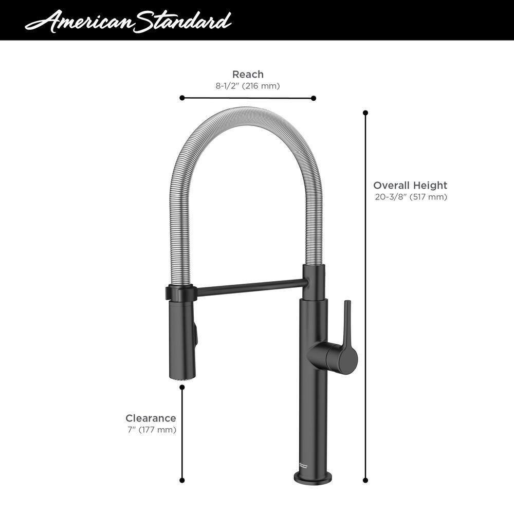 American Standard Studio S Semi Professional Pull-Down Kitchen Faucet with Spring Spout in Polished Chrome