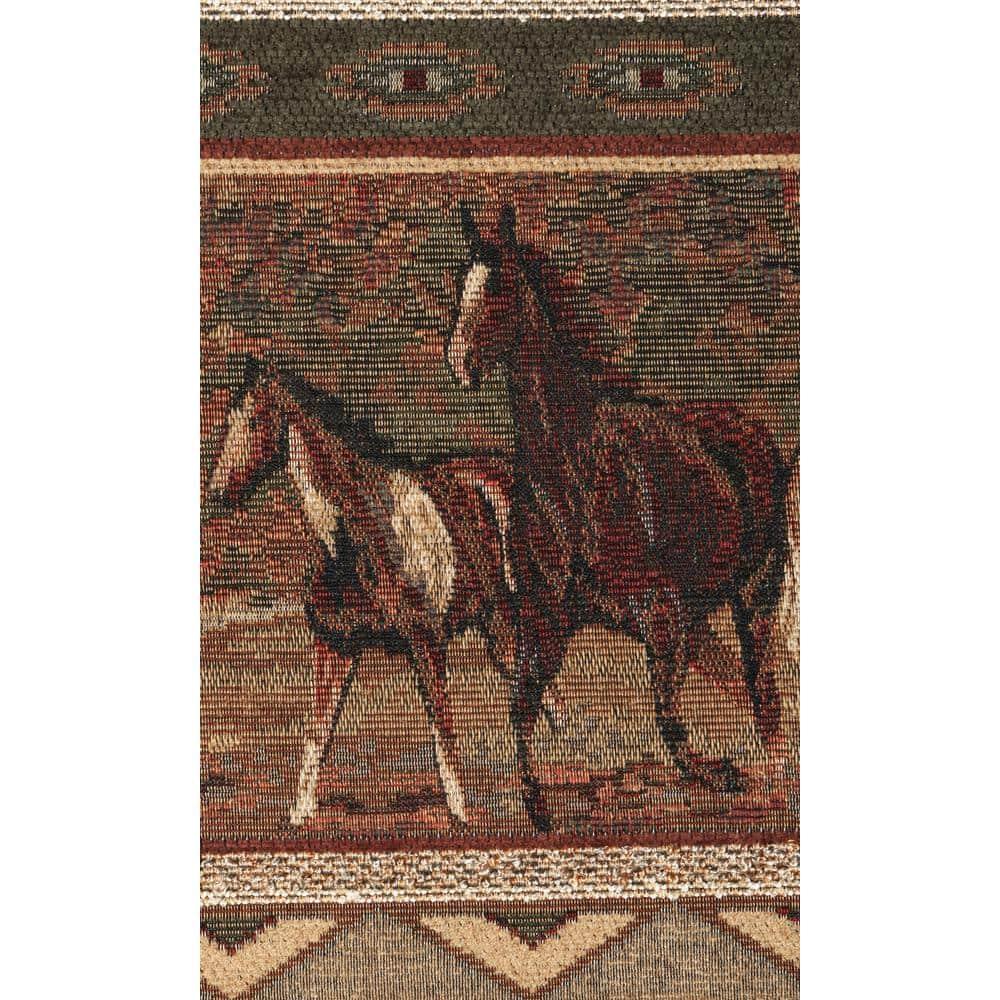 American Furniture Classics Traditional Microfiber Wild Horses Sofa in Brown
