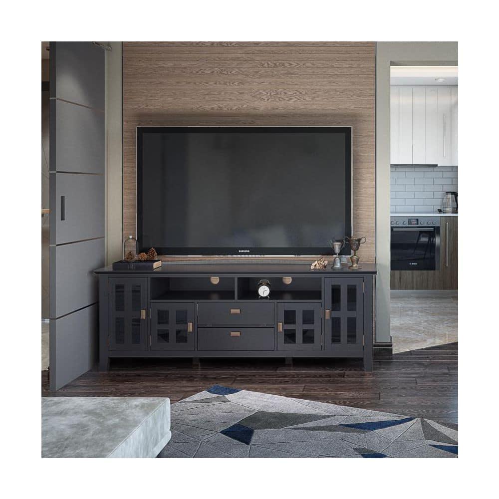Simpli Home Artisan SOLID WOOD 72 inch TV Media Stand