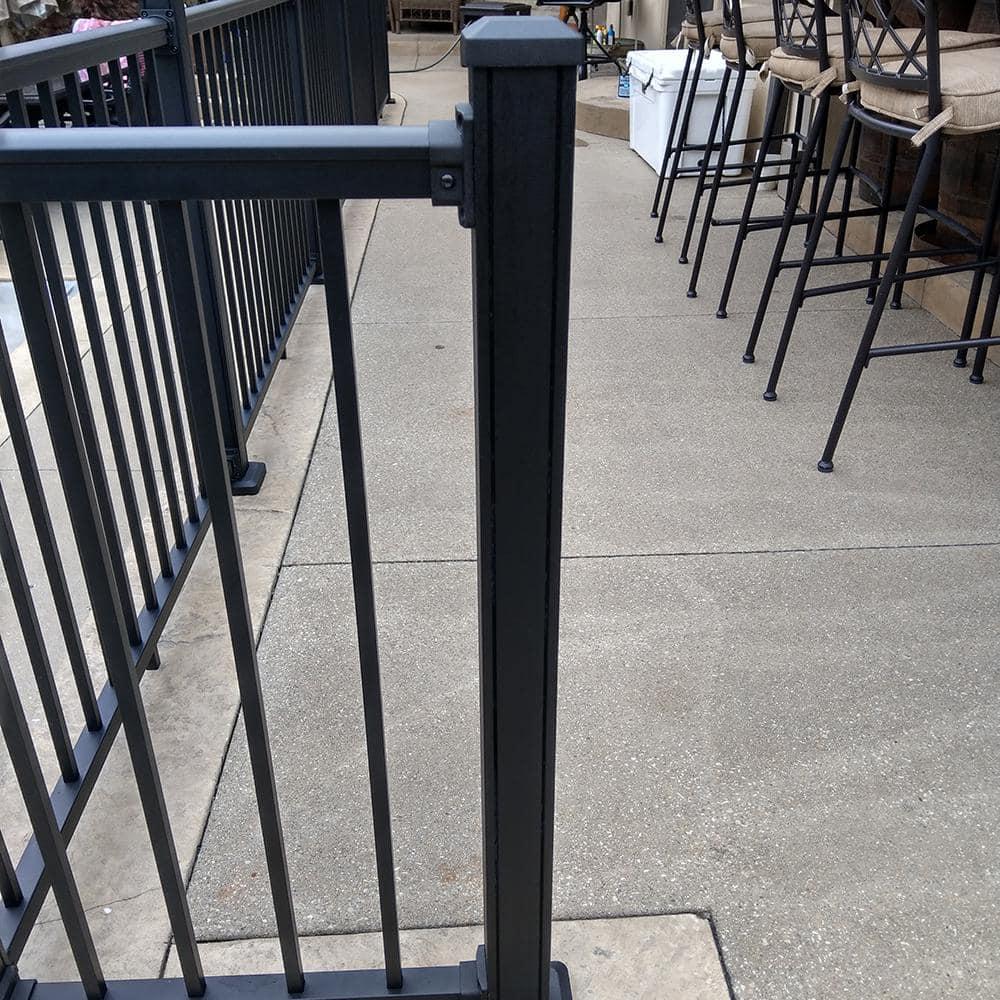 Weatherables 2-1/2-in x 2-1/2-in x 3-1/4-ft Textured Black Aluminum Deck Post