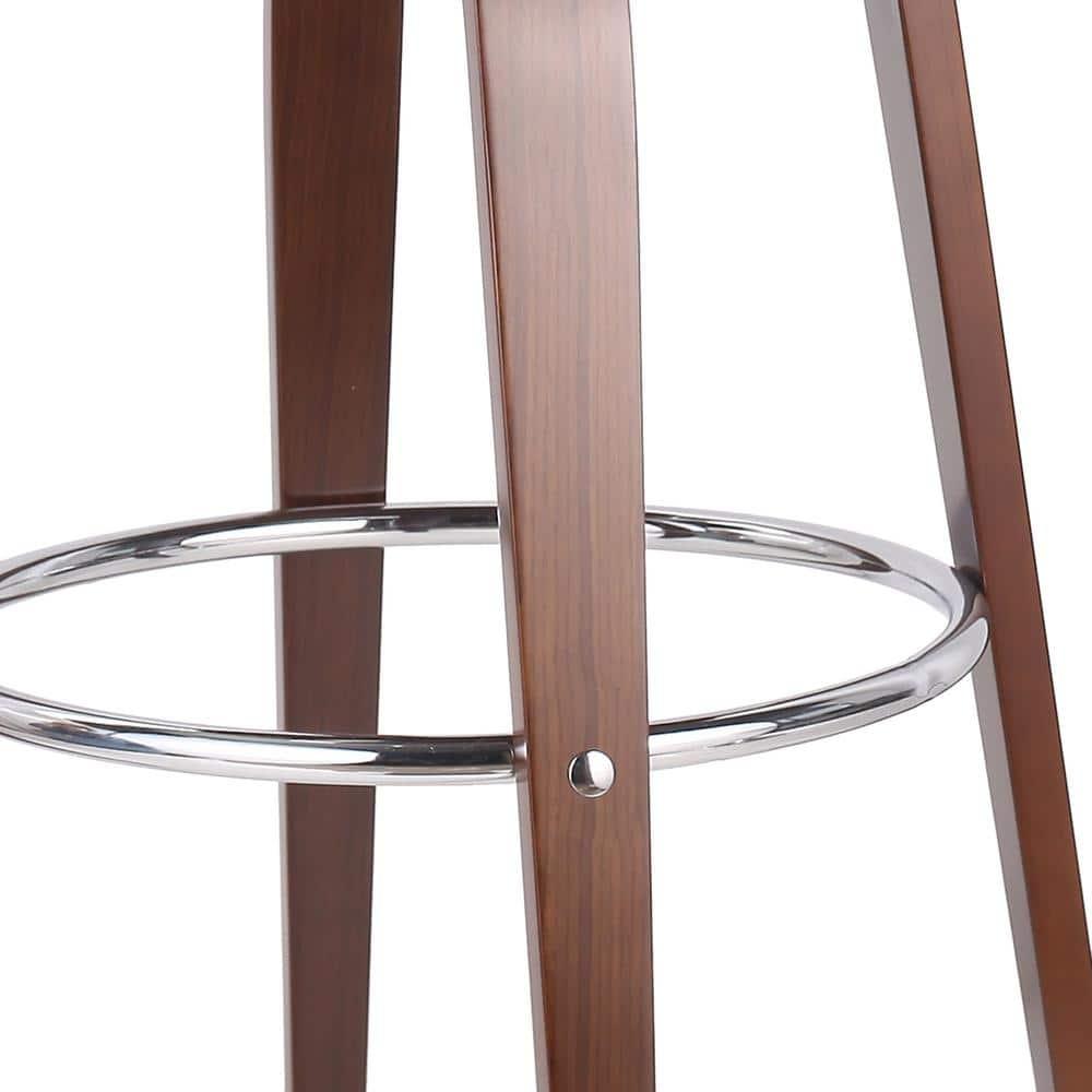 Noble House Cordele Indoor Upholstered Swivel Barstool, Cognac Brown and Walnut