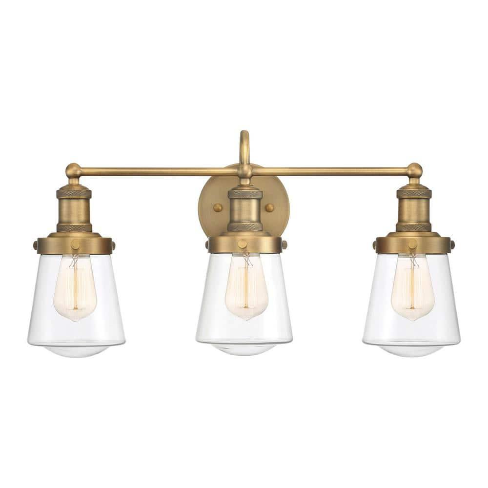 Designers Fountain Taylor 3 Light Old Satin Brass Bathroom Vanity Light Fixture, 69503-OSB