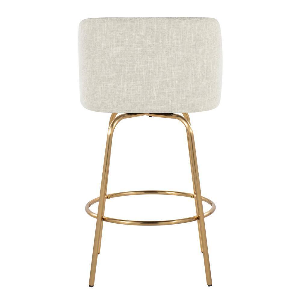 Toriano Swivel Upholstered Counter Stool with Metal Frame (Set of 2)