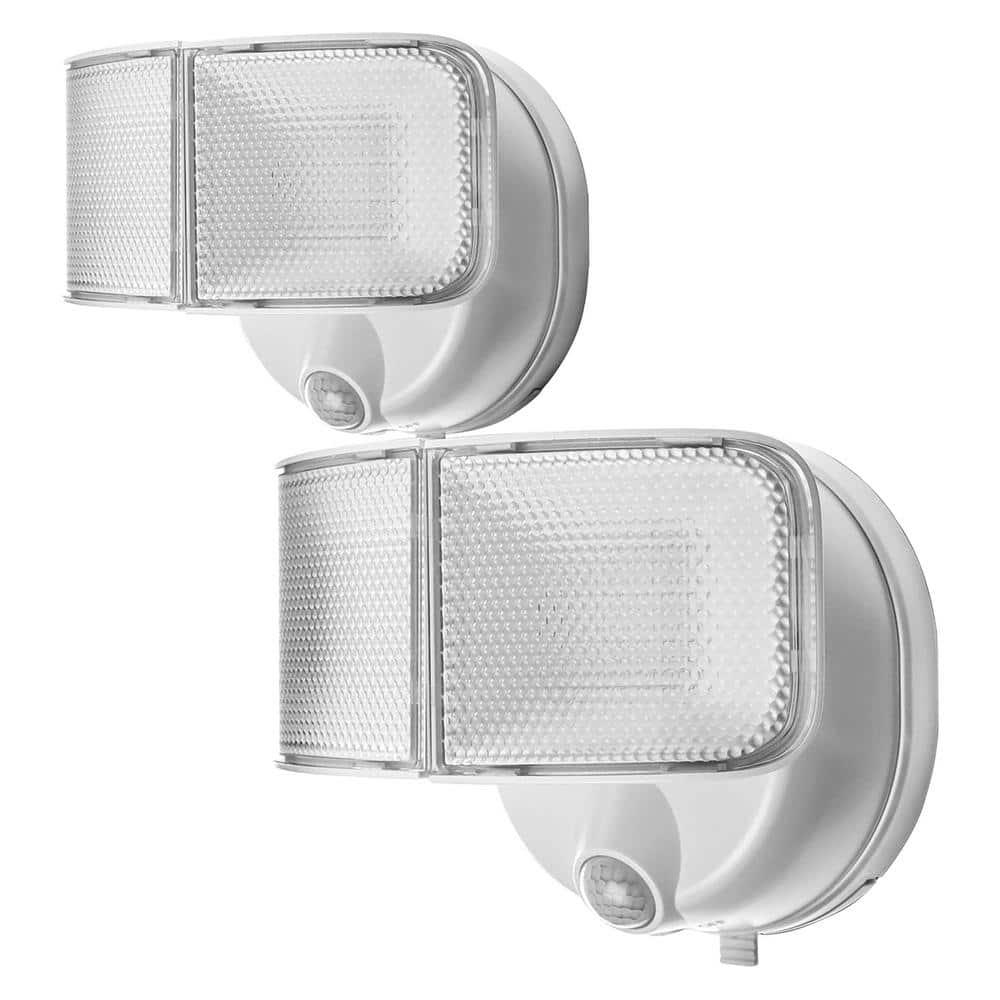 Home Zone Security 2 - Head LED Battery Powered Outdoor Security Flood Light with Motion Sensor