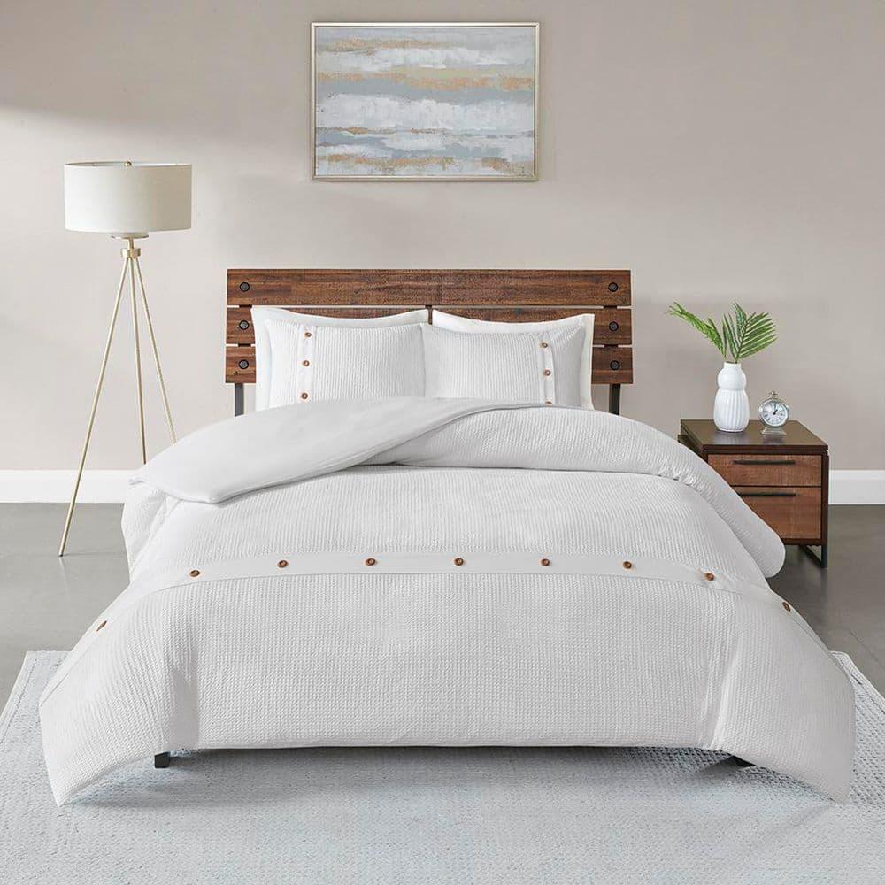 Marcus 3 Piece Cotton Waffle Weave Duvet Cover Set