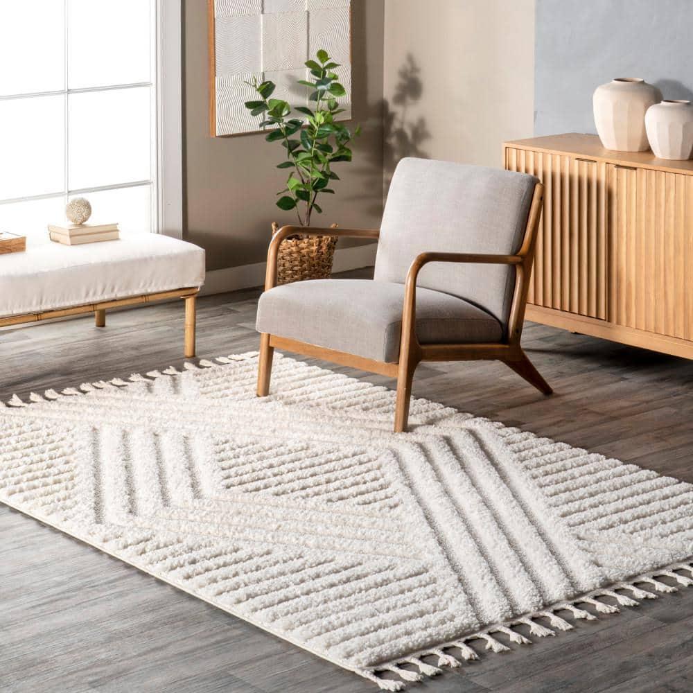 Nuloom Risette Solid 3x5 Accent Shag Indoor Area Rug for Living Room Bedroom Dining Room Nursery Entryway, Ivory