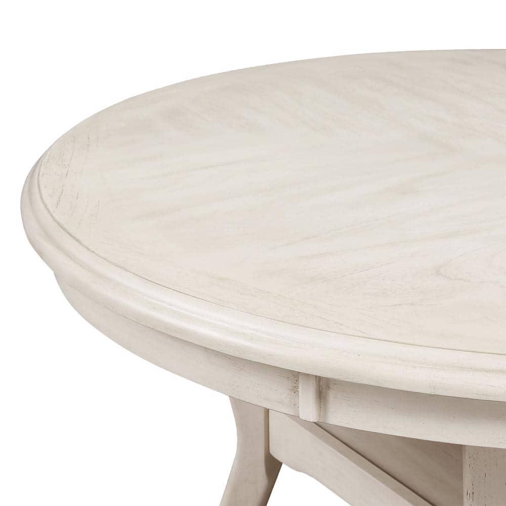 New Classic Furniture Amy 5-Piece Classic Wood Dining Table Set with Storage, Bisque/Gray