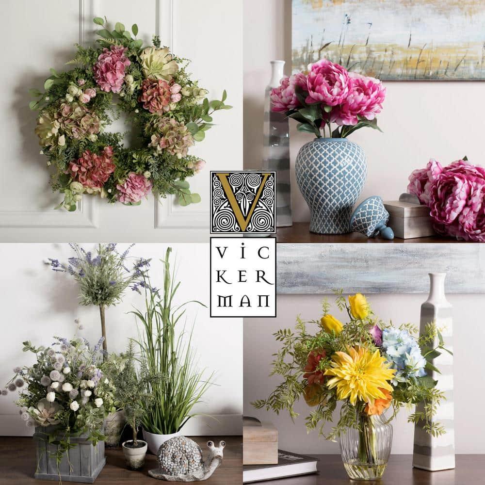 Vickerman 20.5" Artificial Mini White Orchid in a Glass Pot. In a 2.75"Lx2.75"Wx8"H base.