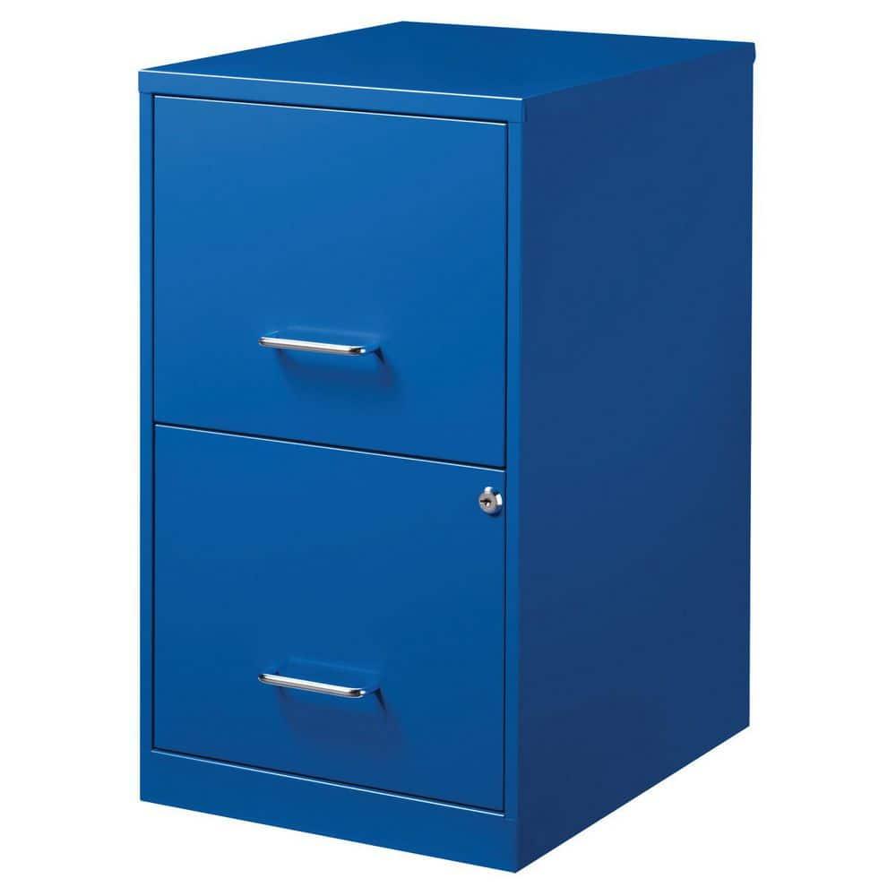 Space Solutions 18" 2 Drawer Metal File Cabinet Classic Blue